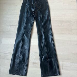 Abercrombie & Fitch Black Vegan Leather Trousers